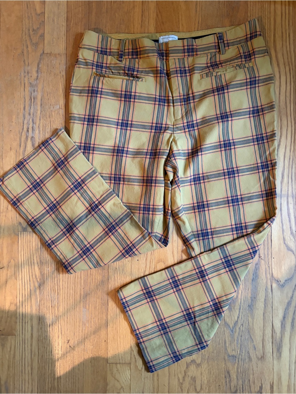 Women’s Anthropologie Mustard Plaid Dress Pants